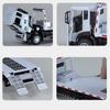 1/32 Trailer Tow Platform Truck Toy Car Model Diecast Vehicle Miniature Pull Back Sound & Light Educational Collection Gift Kid