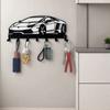 Modern Black Metal Key Holder Wall Mount Entryway Organizer Car Keys Mail Rack Hallway Front Door Foyer Home Decor Durable Sleek Wall Hooks