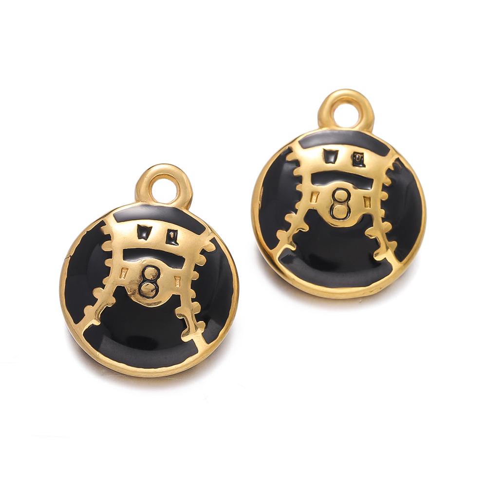 

2Pcs/Pack Stainless Steel 304 Round Shape Charms Pendants For Handmade DIY Necklace Bracelet Jewelry Making Accessories чёрный