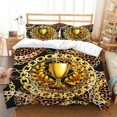 3D Přehoz na postel Zlatý pohár Luxusní vzor Vysoce kvalitní Sada povlečení Potahy Pro ženy Dospělé Domácí textil Velikost Královská Přehozy na postel