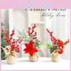 Christmas Mini Tree Decor With Christmas Flower For Festive Table Scene
