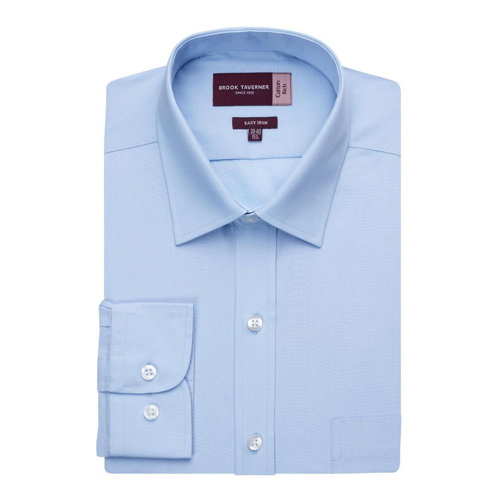 Brook Taverner Mens Rapino Poplin Long-Sleeved Formal Shirt