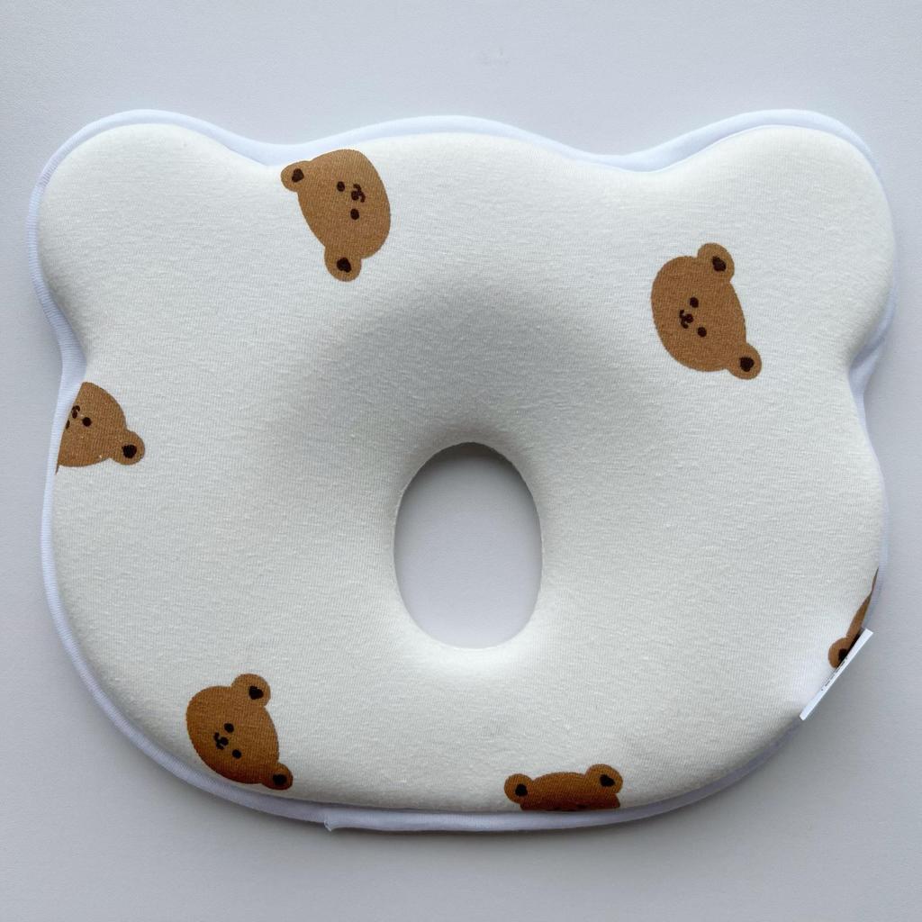 Newborn Anti-Flat Head Silicone Shaping Pillow - Infant Head Correction, Washable Memory Foam, Cotton Cover