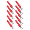 Spade Plug, 10pcs Heavy Duty U Type Lightweight Fork Wire Connector for Multimeter red