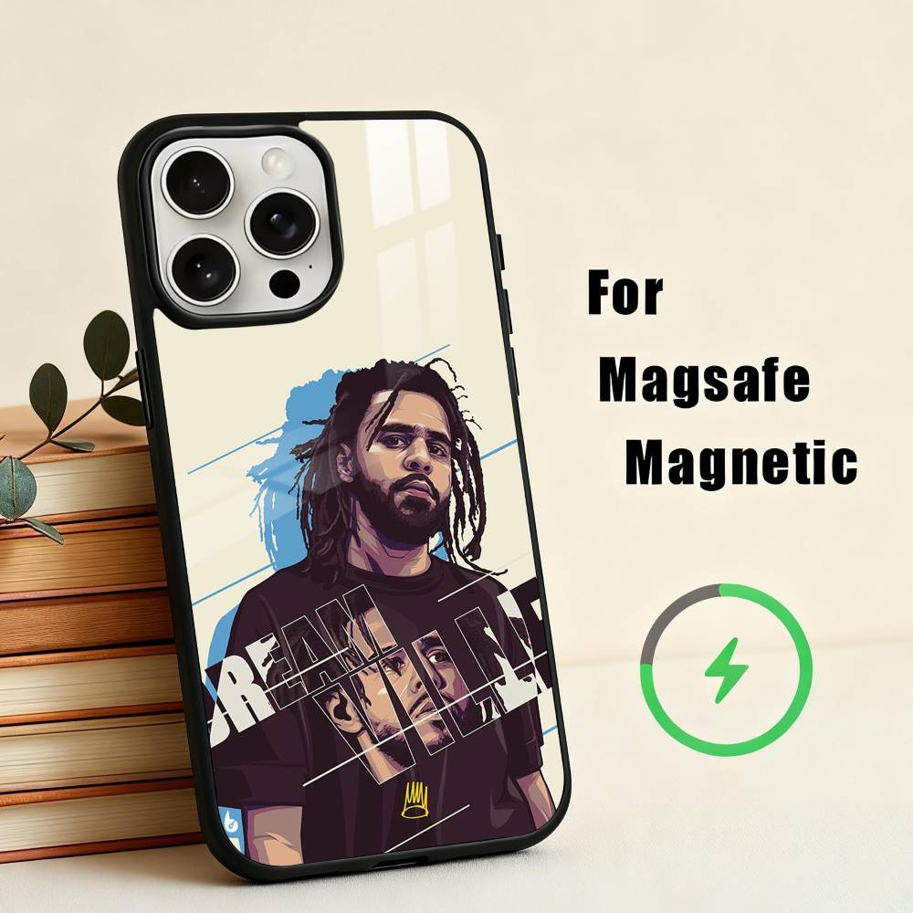 Rapper Singer J-J C-Cole-E  Phone Case For iPhone17,16,15,14,13,12,11 Plus,For Magnetic Wireless Charge Cover