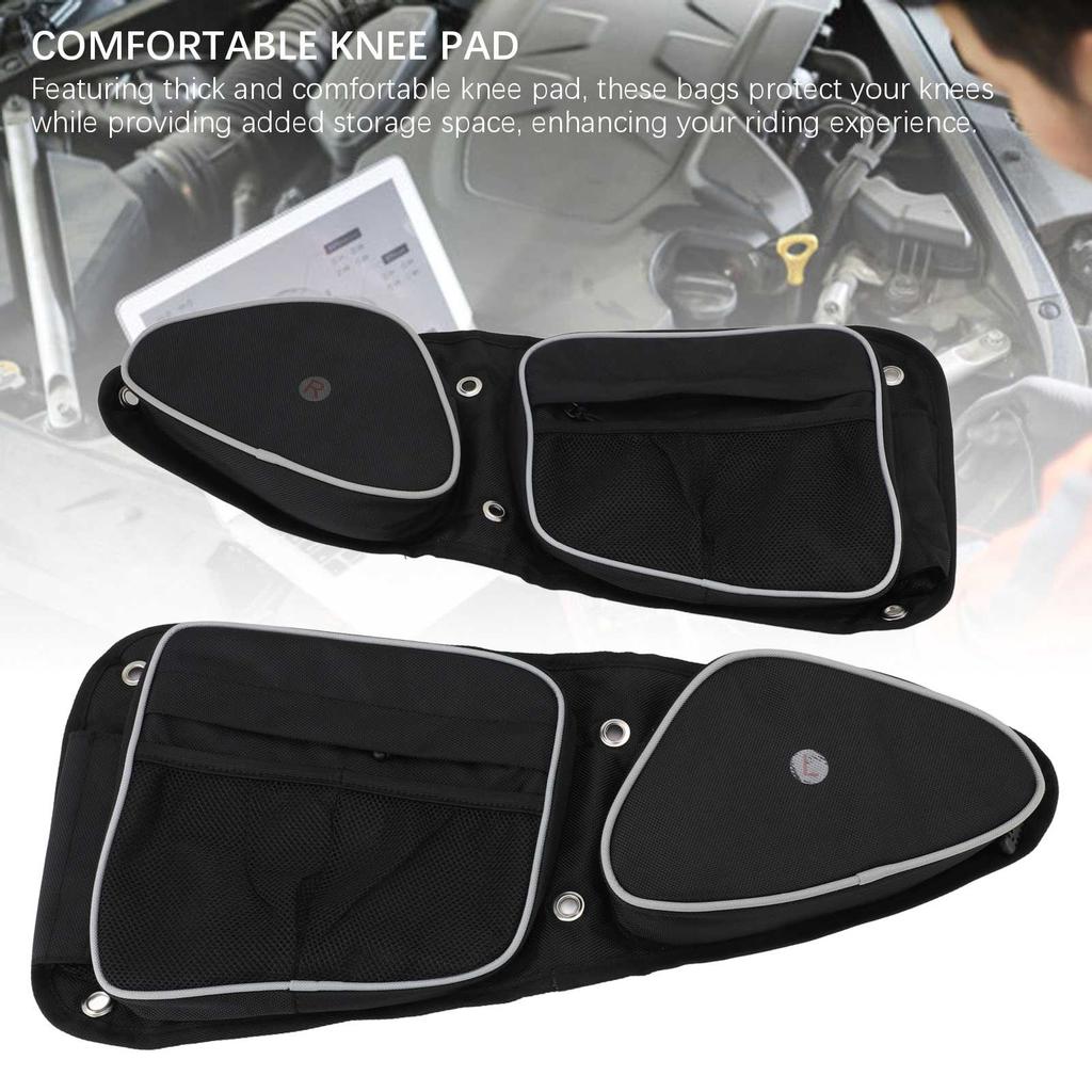 UTV Side Door Bag with Knee Pad Oxford Cloth Driver and Passenger Side Storage Bag Set Replacement