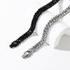 Stainless steel four-sided grinding double-woven bracelet hip-hop cold wind Cuban bracelet jewelry buckle bracelet