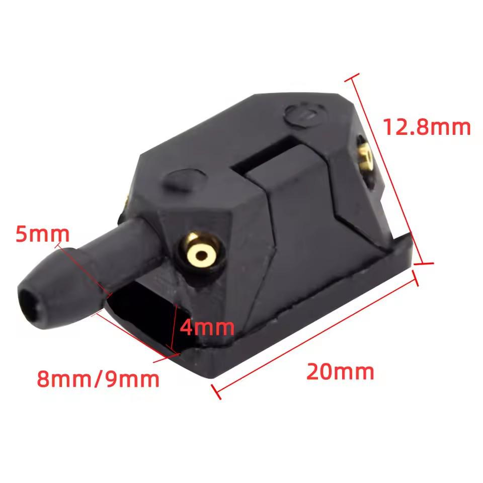 Adjustable Car Washer 4-Way Wiper Nozzle, 8mm/9mm Arm, Four-Hole Sprayer