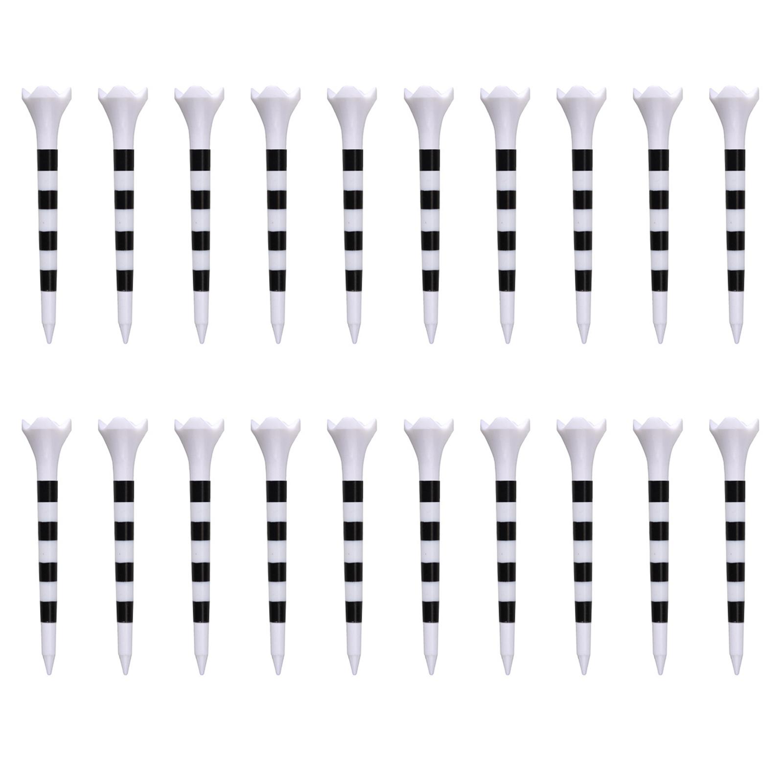

20Pcs Golf Tees Low Resistance Golf Tees 70mm 83mm Golf Ball Base Plastics Golf Support Tees for Long Distance Hitting 70 чёрный