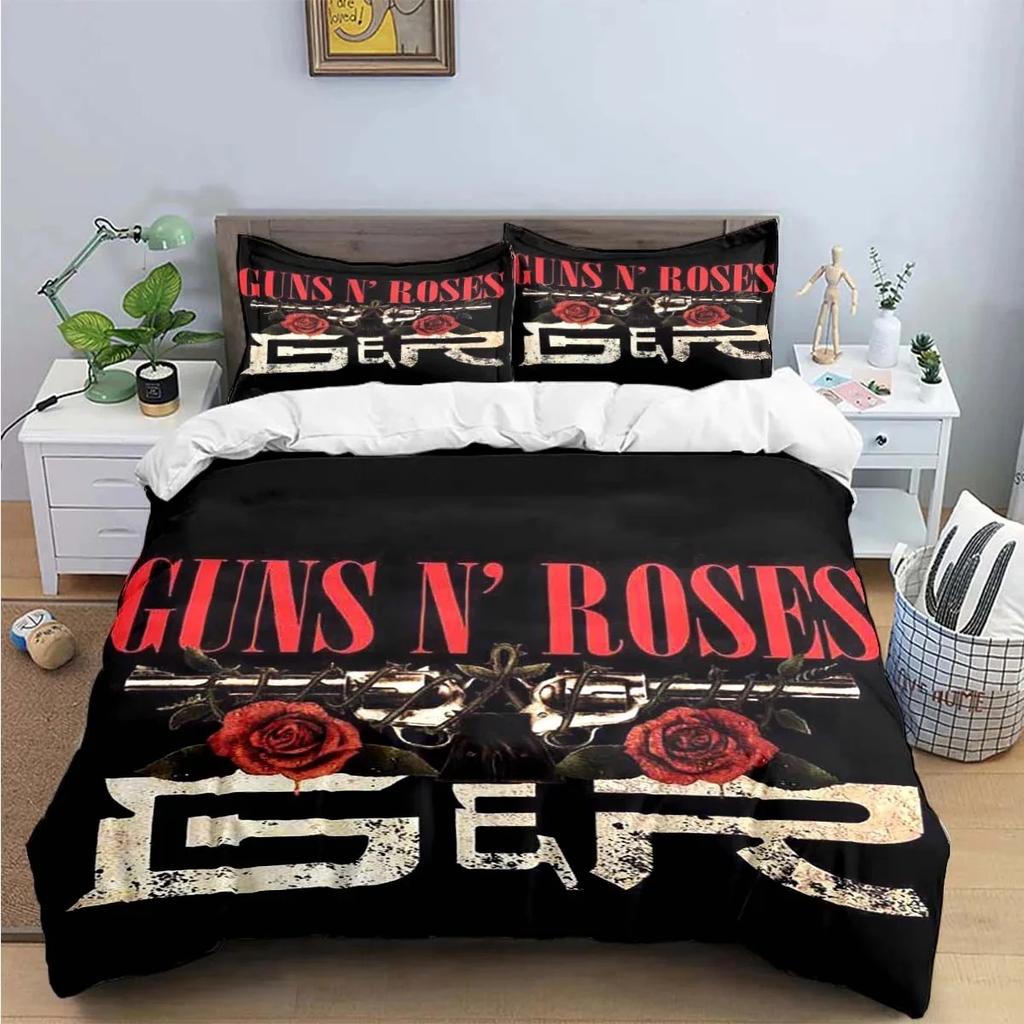 3D Tisk Guns N Roses GNR Kapela Retro Ložní Souprava Chlapci Dívky Twin Queen King Size Povlak na Přikrývku Povlak na Polštář Postel Chlapci Dospělí