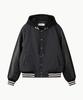 Lundy Tone Corduroy Varsity Jacket - Black