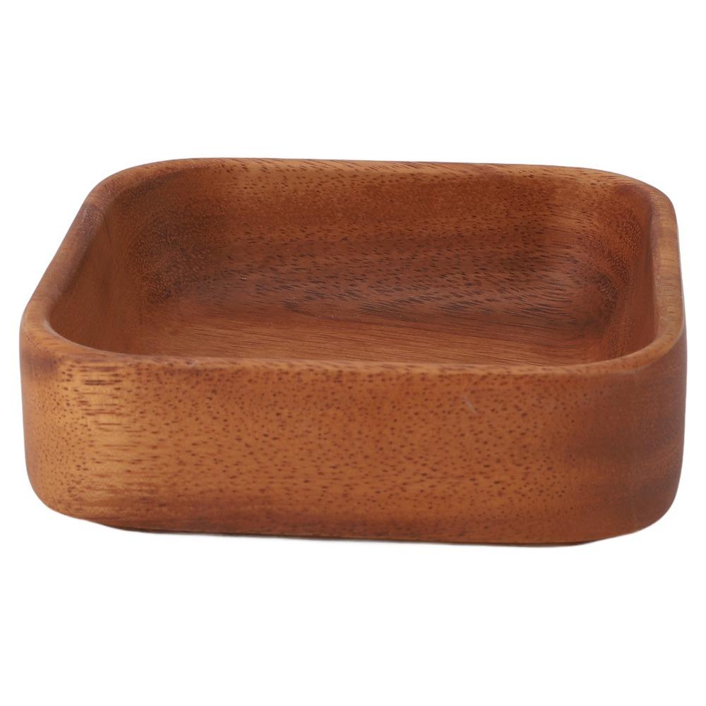 Easy Clean Walnut Wood Wooden Tray Smooth Surface Solid Texture Solid Wood Bowl Polished Thickened Table Plate Food Placing