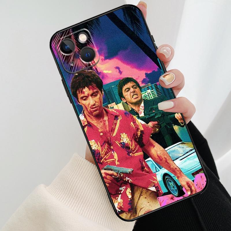Scarface Tony Montana Phone Case For iPhone 11 12 13 14 15 16 Pro Max Mini X XR XS Max Plus Cover Funda