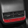 Red Carbon Fiber Car Central Armrest Box Rear AC Vent Cover For Model 3 Y 17-22