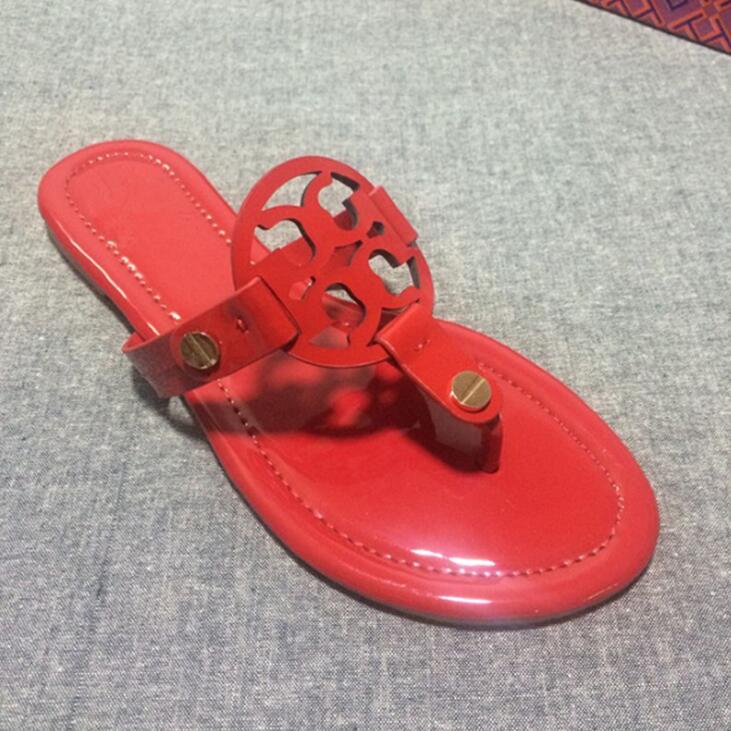 Buy Clip Toe Flat Female Sandals Leather Flip Flops Beach Shoes at