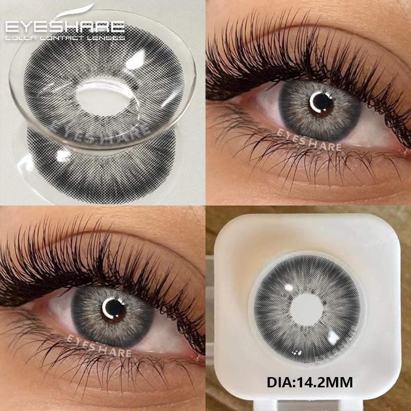 2Pcs Soft Lenses Blue Contacts Gray Lenses Yearly Fashion Color Contact Lenses for Eyes Beauty Eye Color Makeup Pupils