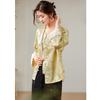 2025 Autumn Women's Heavyweight 32 Momme Silk Jacquard Jacket - New Chinese Style Design, Long Sleeve