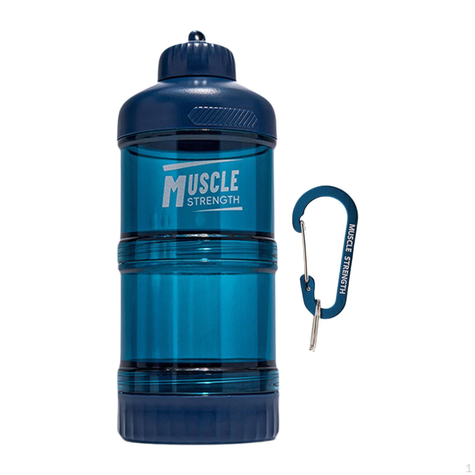 

Контейнер для протеинового порошка Органайзер для пищевых добавок с воронкой на крышке для спортзала синий