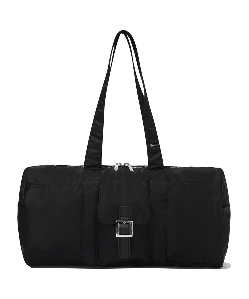 Covernat Woman Clover Heart Glossy Cylindrical Bag Black