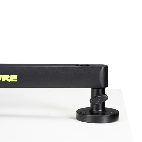 Shure by Gator Desktop Microphone Arm Stand, SH-BROADCAST2, with a Maximum Arm Length of 83.8cm and a 360-degree Rotating Base, for Audio Recording, V