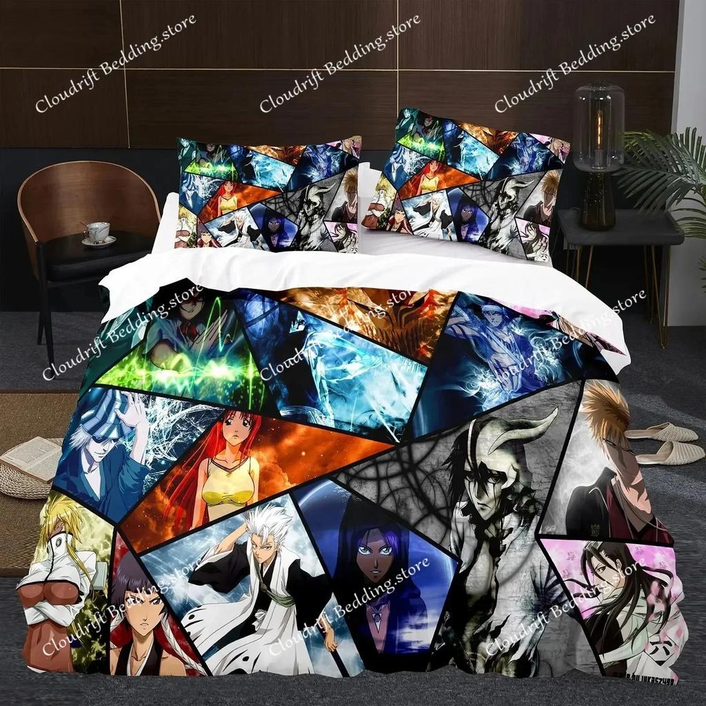 Japan Anime BLEACH Bedding Set Cartoon Comforter Duvet Cover Sets Bed Linen Twin Queen King Single Size Home Decor Boys Kawaii02