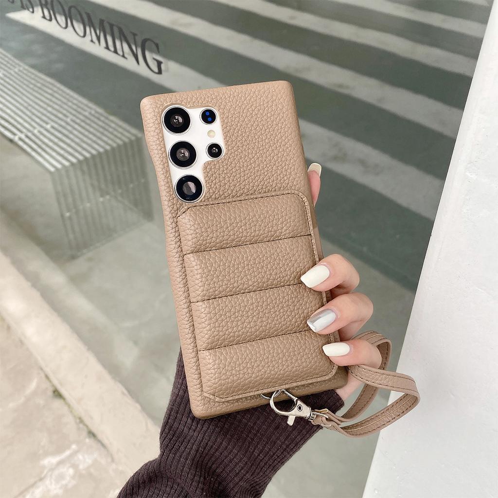 Luxury Lanyard Wallet Case For Samsung Galaxy S21 FE S22 S23 Plus Note 20 Ultra A52 A53 A54 5G Lichee Pattern Leather Cover