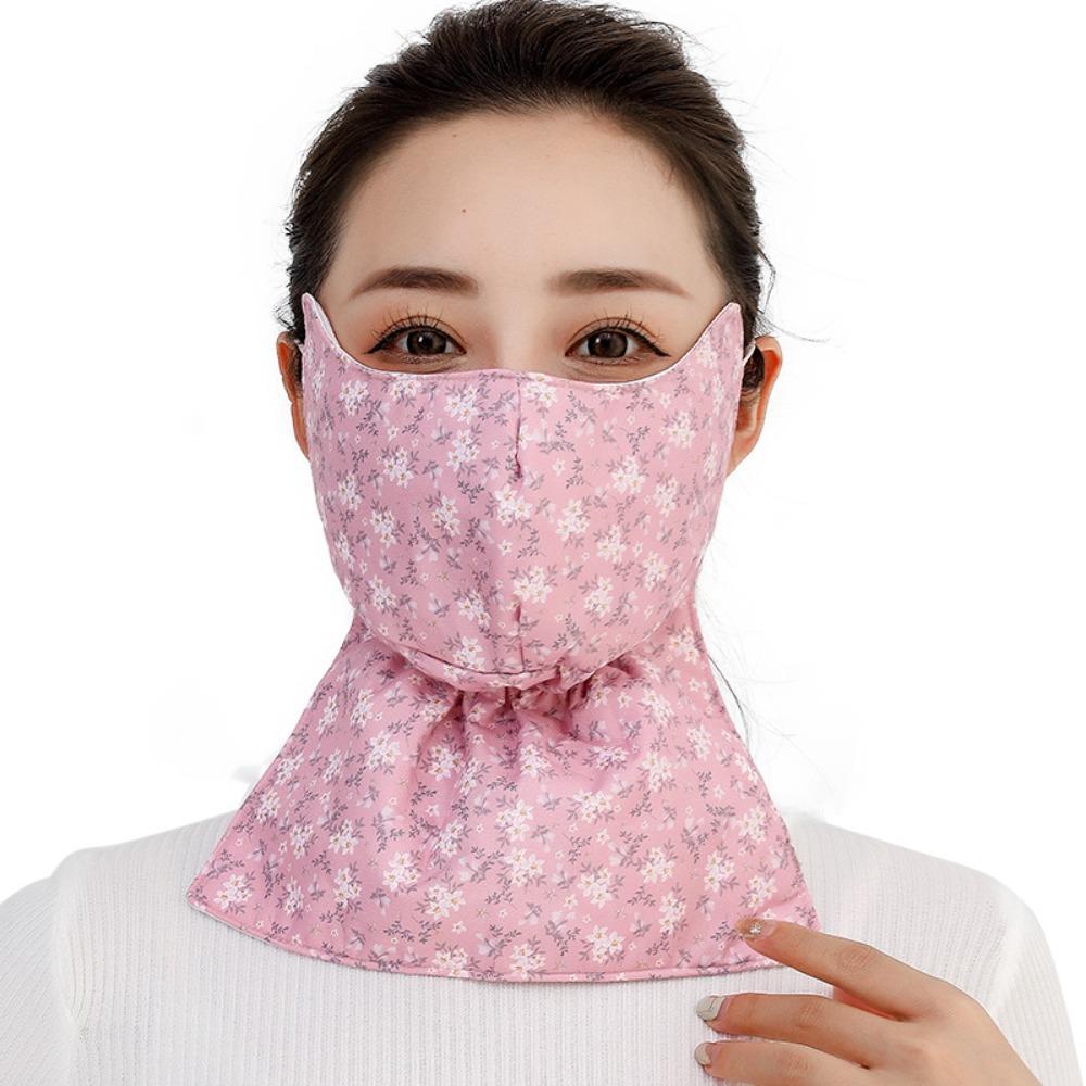 Thickened Face Shield Floral Pattern Cycling Face Shield  Winter Outdoor Activities