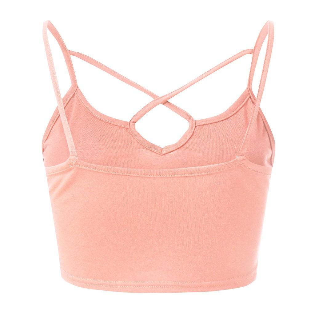 Damen Farbiger Cross-Over-Camisole-Bodysuit Sexy Tanktop