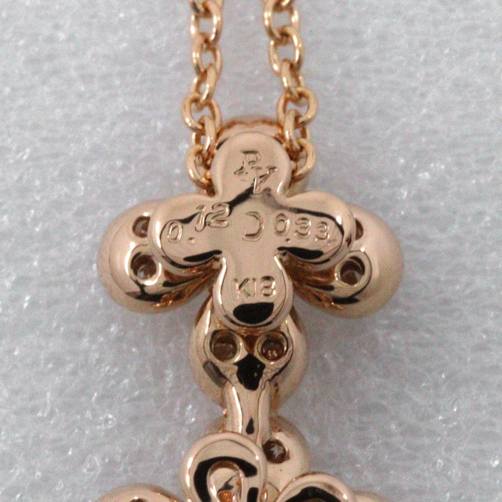 Ponte Vecchio Flour Necklace K18 Pink Gold/Pink Sapphire/diamond Flour 4.9g Women Used