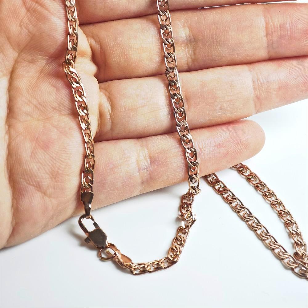 Rose Gold/gold Color Plain Chain for Women's Daily Jewelry