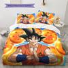 Son Goku Pattern Bedding,Quilt Set Quilt Cover Pillowcase Home Birthday Gift (1 * Duvet Cover + 2 * Pillowcase, Without Core)