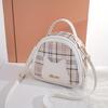 Plaid Cat Handbag Stylish Plaid Cat Face Handbag Adjustable Strap, Zipper Closure, Perfect for Casual Outings & Travel