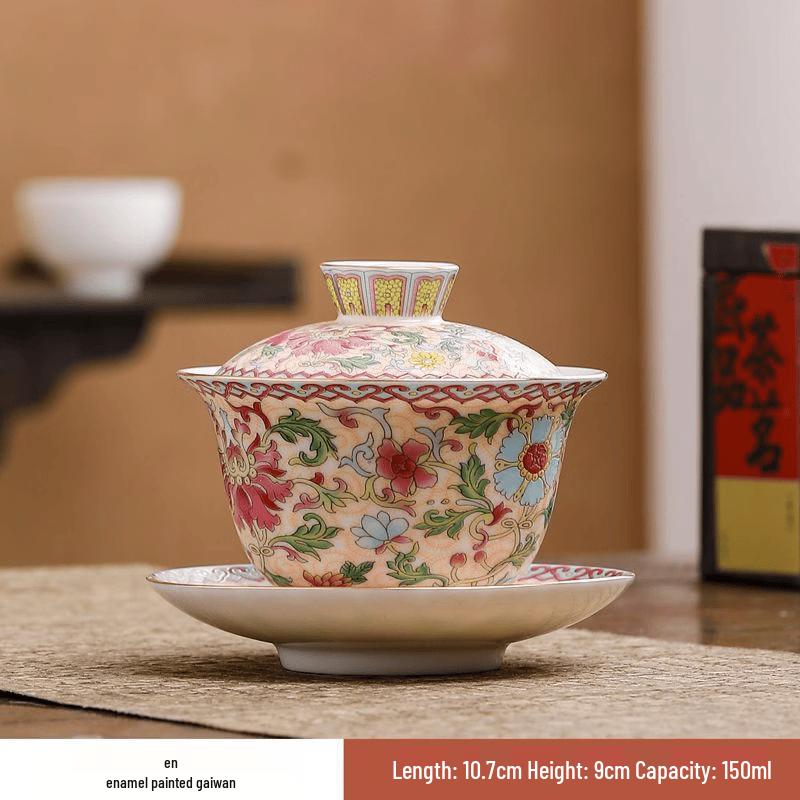 Cha Xun Enamel Ceramic Tea Gaiwan