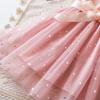 Girls' Fashion Ocean Star Gradient Mesh Children's Short Sleeve Casual Dresses