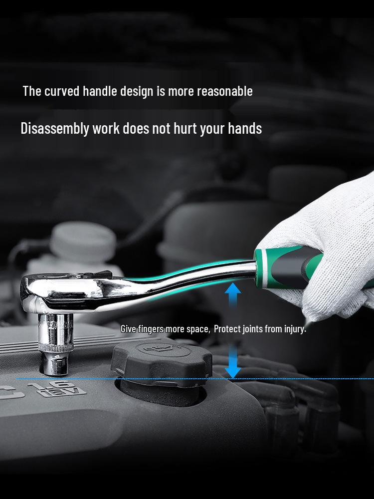 Portable Industrial-Grade Chrome-Molybdenum Steel Ratchet Wrench Set - Large, Medium & Small, 72-Tooth