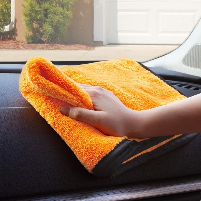 Microfiber Car Drying Towel 4040cm, High Absorbency Cleaning Cloth for Car Wash One Size оранжевый