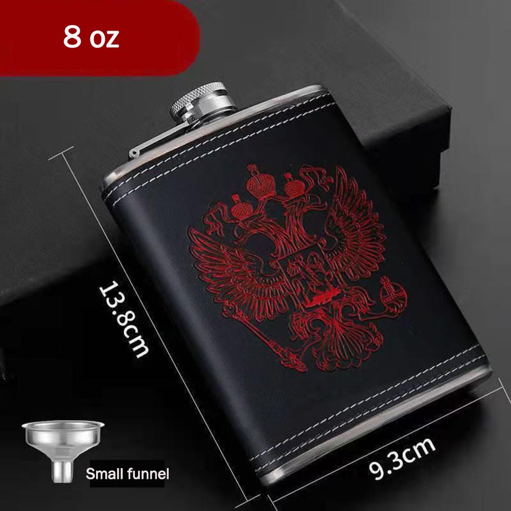 8oz, 304 Stainless steel Hip Flask for liquor, Russian alcohol bottlet with funnel, Mini flat flagon, Portable wine set