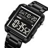 Skmei Luxury Brand Steel Strap Digital Watches for Mens Dual Time Zone Waterproof LED Chronograph Fashion Date Week Alarm Clock