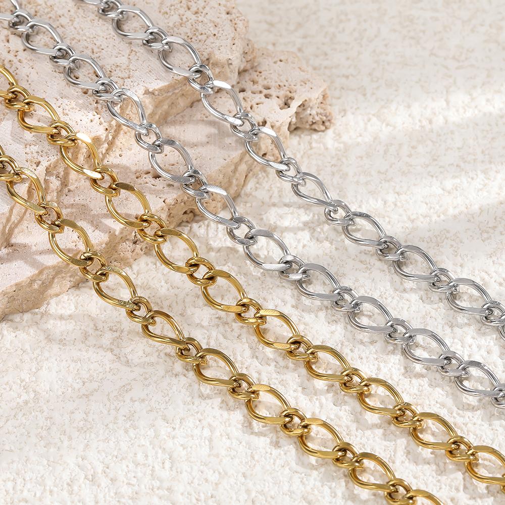 1m 1.4mm Golden Color O Clasp Twist Chain Stainless Steel Chains Links for DIY Jewelry Making Necklace Bracelet Accessories