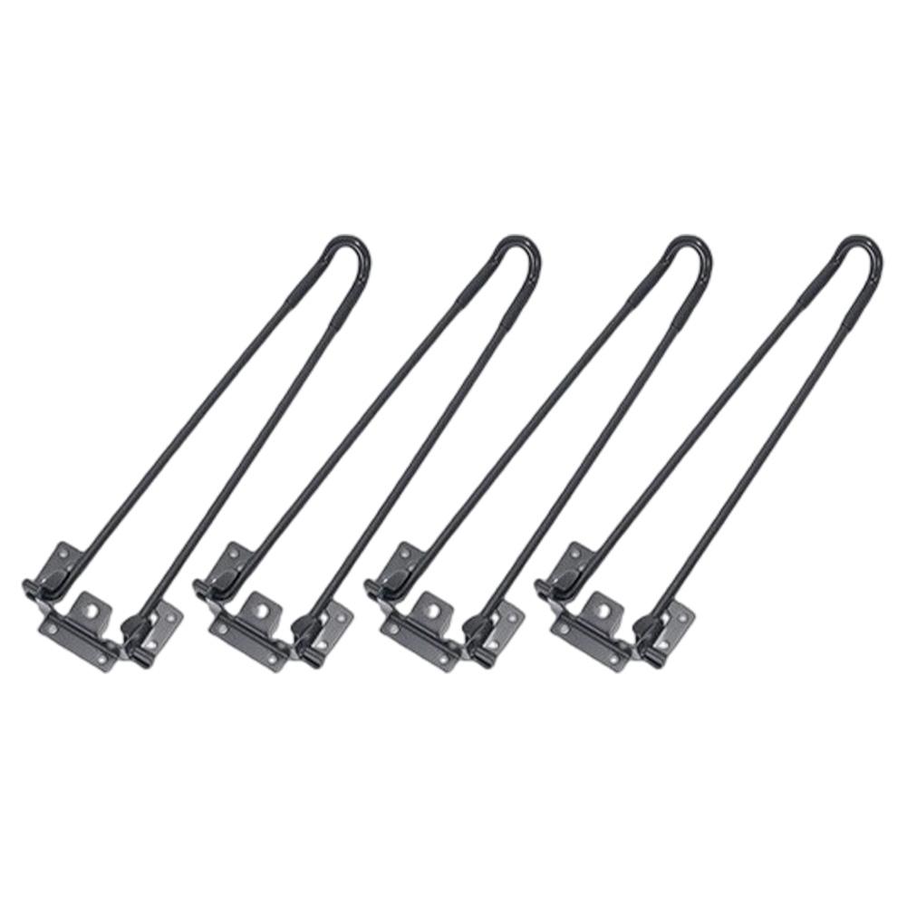 Set of 4 Foldable Hairpin Table Legs Black Iron for Coffee Bedside Desk DIY with Rubber Pads for Floor Protection