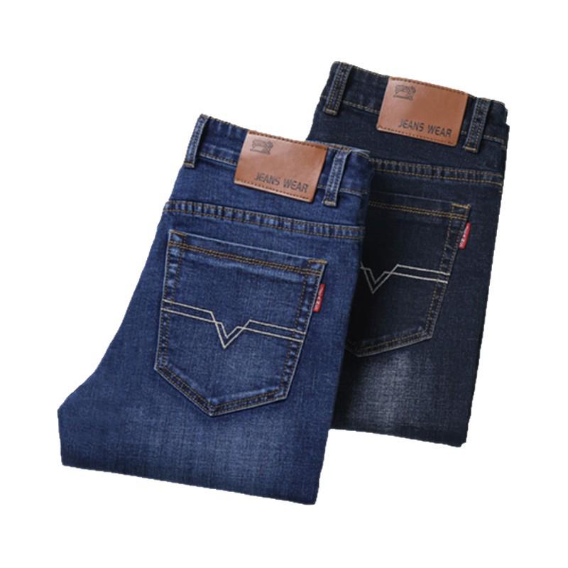 Pánské podzimní elastické džíny s rovnými nohavicemi: Neformální, Všestranné a Pohodlné pro Práci nebo Volný čas