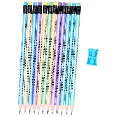 12Pcs Pencil Painting Composition NonSlip Pen Set with Sharpener Stationery Replacement