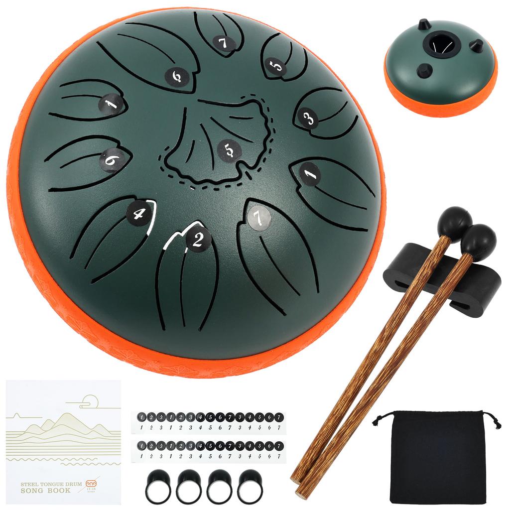 Steel Tongue Drum Portable Rain Drum Hand Pan Drum Percussion Musical Instruments For Yoga Meditation Musical Toy Relief Tool
