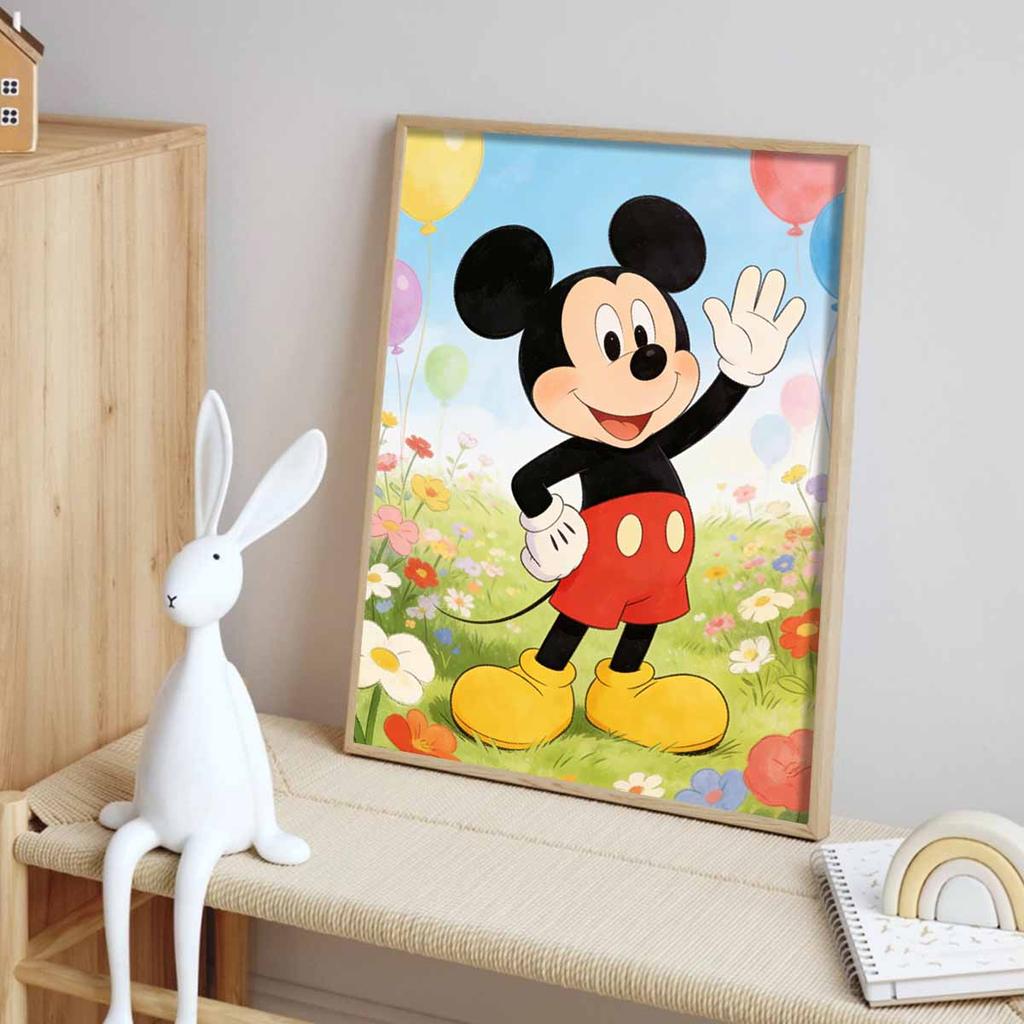 Disney Diamond Painting 5D DIY Full Circle Diamond Painting Kit Home Bedroom Wall Decor Crafts Mickey Mouse Balloons Flowers