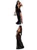 Sexy durchsichtiges Netzkleid mit hohem Schlitz für Damen