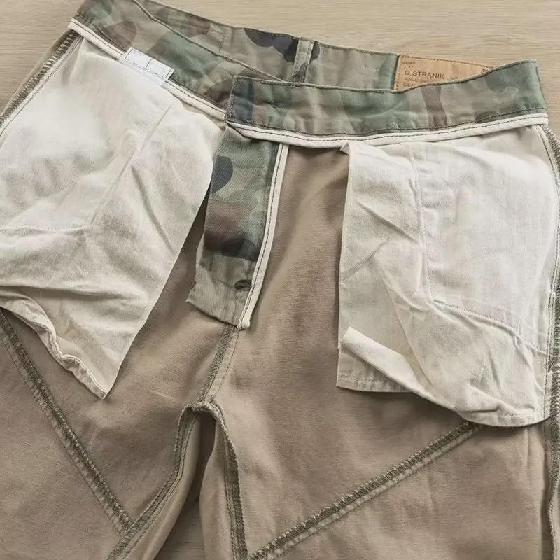 2023 Men's Fashion Camouflage Cropped Overalls: Spring/Summer Nine-Point Skinny Pants