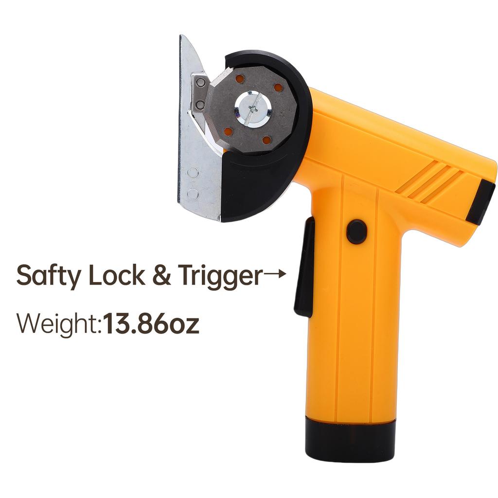 Cordless Electric Fabric Scissors 4 Speed Adjustable Rechargeable Rotary Cardboard Cutter with Safety Lock LED Light