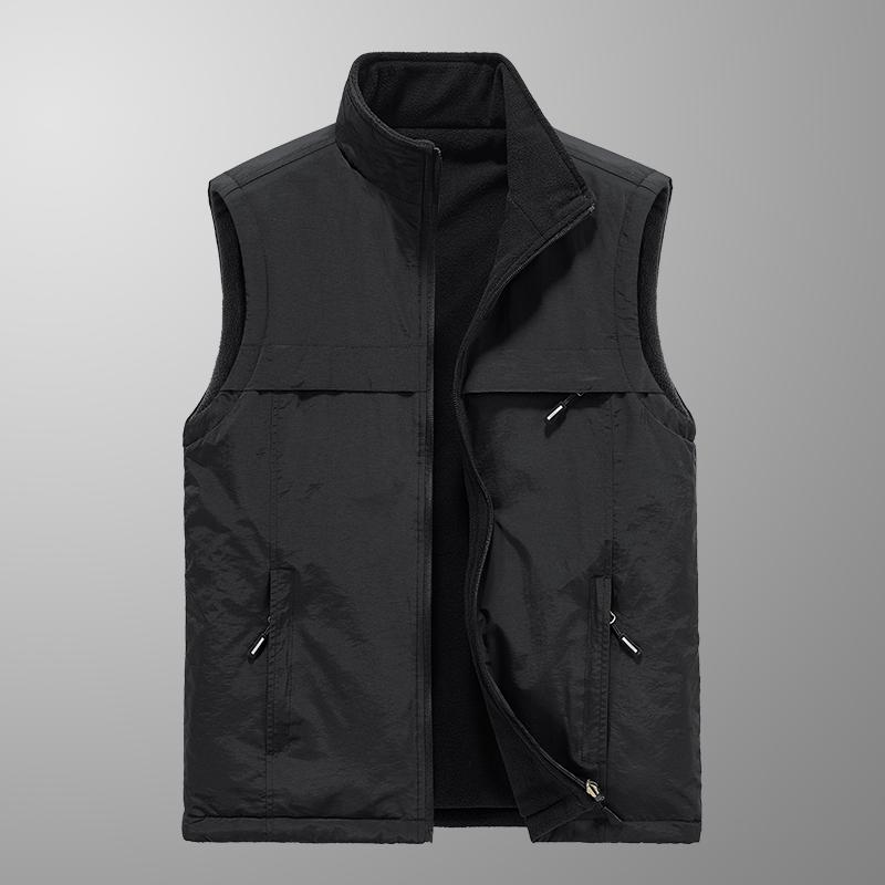 

Мужской теплый жилет для отдыха, мужской однотонный жилет в стиле инструментального шитья, для рыбалки, пешего туризма, с несколькими карманами, повседневный свободный жилет для мужчин 5XL