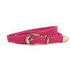 Womens Elegant Slim Woven Belt With Decorative Gold Buckle For Stylish Dress And Shirt Outfit