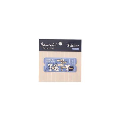 PEANUTS Snoopy Waterproof Ticket-style Sticker Blue (enjoy Your Trip) Japan NEW